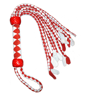 Soft <b>leather</b> <b>flogger</b> whip with braided handle for sensation play impact scenes roleplay and bedroom teasing tools for adults - Product Image 3