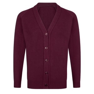 Cardigan unisexe tendance décontracté à col en V, coupe ajustée, manches longues, couleur unie, en laine tricotée/laine acrylique - Product Image 4