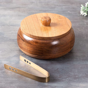 Boîte à Chapati/Roti/Casserole en Bois Classique Faite à la Main, Écologique, Lavable au Lave-Vaisselle, Finition Polie, avec Couvercle – Meilleure Vente - Product Image 1