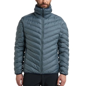 Veste matelassée à capuche pour homme, couleur unie, coupe-vent, fermeture éclair, polyester, hiver, décontractée, coupe ajustée, veste matelassée classique pour homme - Product Image 1