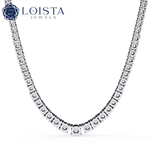 Collar de tenis de diamantes cultivados en laboratorio, Cadena cubana de diamantes cultivados en laboratorio al por mayor - Product Image 1