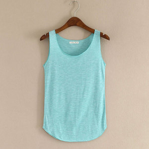 HOT Summer Fitness Tank <b>Top</b> Plus Size Loose Women's Silk/Cotton Satin O-Neck Slim Casual Quick Dry Breathable <b>Tops</b> - Product Image 4