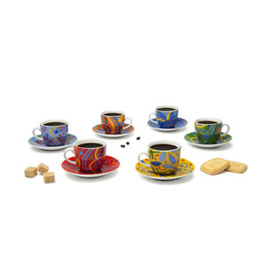 Set di 6 Tazze da Caffè Excelsa con Piattini in Porcellana Puebla 7 Cl Multicolore - Product Image 3