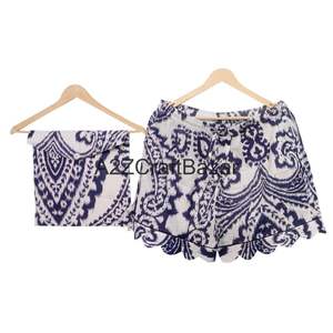 ชุดนอนผ้าฝ้ายแท้ 100% พิมพ์ลายด้วยมือ ทรงคังกูร่า คอวี แขนสั้น เอวยางยืด ระบายอากาศได้ดี สำหรับผู้หญิง - Product Image 5