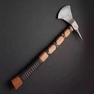 Burraq Hacha de Corte de Acero al Carbono Hecha a Mano Personalizada de 16 pulgadas y 4 1/2 pulgadas, con Mango de Palisandro y Empuñadura de Cuero, de Alta Resistencia para Caza, Bricolaje e Industrial - Product Image 3