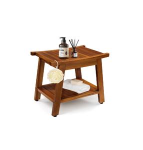 Banc de douche en teck, fabriqué en Indonésie, meuble en bois massif - Product Image 1