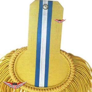 Epaulettes de Uniforme con Flecos de Hilo Dorado, Azul y Blanco, Epaulettes con Borlas - Product Image 2