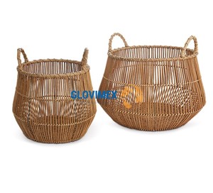 Cesta de Lavandería de Bambú y Ratán, Diseño Rústico, Ecológica, Tejida a Mano, Organizador de Almacenamiento para el Hogar, Marca Viettrustic, Venta al Por Mayor - Product Image 3
