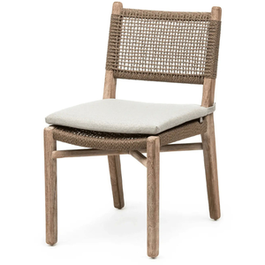 Silla de Comedor de Madera de Teca con Detalles de Ratán, Diseño Moderno, Ecológica y Duradera para Uso en Interiores/Exteriores, para Hogar y Oficina - Product Image 4
