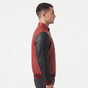 Chaqueta Bomber de Cuero para Hombre, Estilo Urbano, con Cuello Alto y Cierre de Cremallera, en Cuero PU - Product Image 3