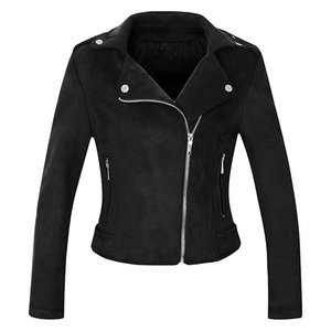 Chaqueta de Cuero de Gamuza para Mujer, a la Moda, de Invierno, de Alta Calidad, Diseño Personalizado, Cierre de Cremallera, Uso Diario - Product Image 4