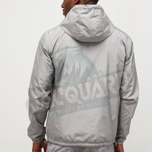 Chaqueta cortavientos elegante para hombre, ligera, con cremallera, informal, para deportes al aire libre, con capucha - Product Image 3