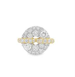 Anillos de oro macizo de 14K y 18K con diamantes cultivados en laboratorio de corte redondo engastados en pavé, estilo moderno, tipo donut, para el dedo mindito, venta al por mayor - Product Image 1