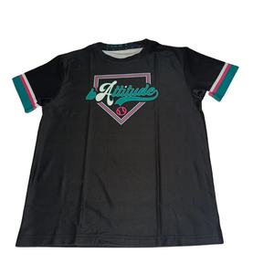 Conjunto de Camiseta de Béisbol con Cuello Redondo y Logotipo Personalizado por Sublimación, 100% Poliéster, 165GSM, Transpirable y Absorbente de Sudor - Product Image 2