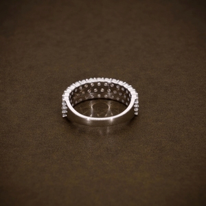 925 Sterling <b>Silver</b> Moissanite Fine Jewelry <b>Ring</b> 3 Rows <b>Eternity</b> Wedding <b>Ring</b> Band for Women - Product Image 6