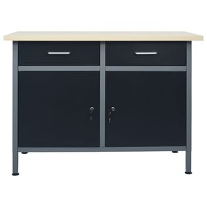 Banc de travail en acier noir 47,2"x23,6"x33,5" avec armoires à outils - Product Image 2