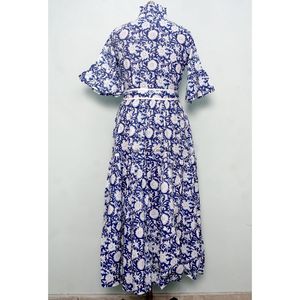 Vestido de Verano de Algodón Indio Personalizable al por Mayor para Mujer, Vestido Largo con Estampado de Bloques para Fiestas y Regalos, Lavable - Product Image 6