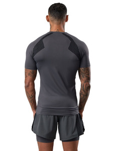 OEM custom <b>compression</b> <b>shirts</b> <b>men</b> performance fit polyester quick dry breathable fabric for gym running and active training - Product Image 2