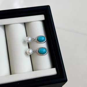 Boucles d'oreilles pendantes en argent pur, turquoise bleu rétro, Zhuji Danshui, bijoux fins et tendance - Product Image 3