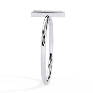 Bague en diamant taille baguette pour femme en platine, couleur D, certifiée GIA, style classique de fiançailles - Product Image 3