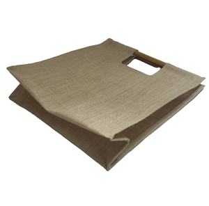 Sac de shopping promotionnel en jute naturel avec poignée droite en bambou et revêtement PP, idéal pour la publicité - Product Image 3