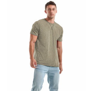 Wholesale <b>Cheap</b> Price Acid Wash Ringer T <b>Shirt</b> 100% Cotton Short Sleeve Heavyweight Regular Length Plain Vintage T <b>Shirt</b> For Men - Product Image 5