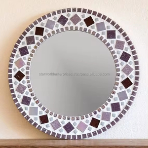 กระจกติดผนังกระจกโมเสกแฮนด์เมดสำหรับตกแต่งผนังห้องน้ำโรงแรมและร้านอาหารจากอินเดีย - Product Image 1