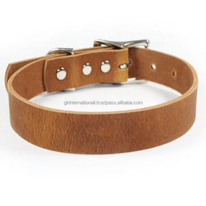 Collier de chien robuste en cuir de harnais naturel pour tous les animaux de taille collier et accessoires pour chien en cuir durable faits à la main - Product Image 6