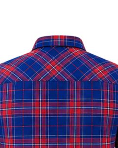 Chemise en flanelle à carreaux bleu roi et rouge pour homme, coupe ajustée, boutonnée, manches longues, en coton, style décontracté, tendance, personnalisée par le fabricant - Product Image 6