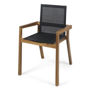 Set da Pranzo Moderno da Esterno in Legno di Acacia, 7 Pezzi: 6 Sedie e 1 Tavolo Grande per Giardino, Prato o Terrazza - Product Image 6