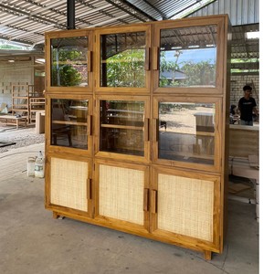 Indonesian Manufacturer Traditional Solid Mahogany 3-Door Shaker Doors <b>Armoire</b> Wardrobe Wholesale Kiln-Dried Bedroom Storage - Product Image 5