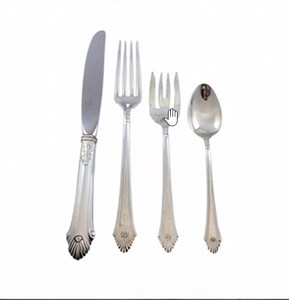 Ensemble de couverts élégants en métal avec finition miroir, compatibles lave-vaisselle, pour mariage, couteau, fourchette, cuillère - Product Image 1