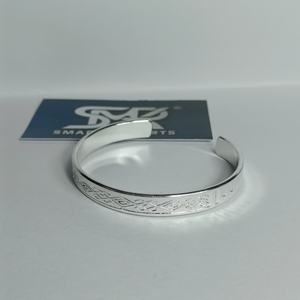 Brazalete de Latón Plateado, Ajustable, Abierto, Hecho a Mano, Joyería Étnica Unisex de Moda, Venta al Por Mayor - Product Image 3