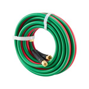 Tubo per ossigeno e acetilene da 1/4 di pollice x 15 piedi con raccordo 9/16'' 18 B, torcia per saldatura e taglio di grado T, doppio tubo 300 PSI per saldatura e brasatura - Product Image 5