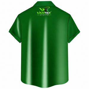 Camisa Hawaiana Vantex Sports para Hombre, Manga Corta, Estampado Floral Azul, Transpirable, Cuello Camisero, Popelina, Estilo Urbano, para Verano - Product Image 4