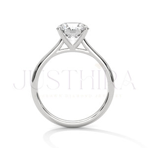Most Selling Minimalist Round Cut Prong Settings Diamond <b>Ring</b> for Everyday Wear Office Use and Elegant Styling Available In Sale - Product Image 4