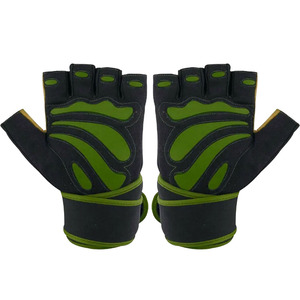 Half <b>Finger</b> Fitness Gloves Black Blue Gray Mesh Polyester Breathable Non Slip Adjustable Wrist <b>Strap</b> Gym Weight Lifting Workout - Product Image 5