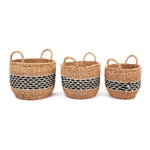 Juego de 3 Cestas de Almacenamiento y Macetas Hechas a Mano con Hierba Marina Natural, Cesta de Almacenamiento Ecológica Hecha en Vietnam - Product Image 2