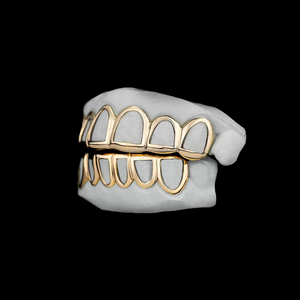 Nouveau Hip Hop Grillz 14K Plaqué Or Ensemble Uni 6 Dents Haut Bas Avec Or Rose Or Argent et Noir Grillz Moissanite Grill - Product Image 3