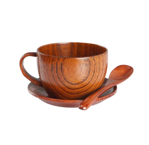 Tasse à café, lait et thé en bois naturel artisanal avec anse, dernière création, vendue en gros - Product Image 3