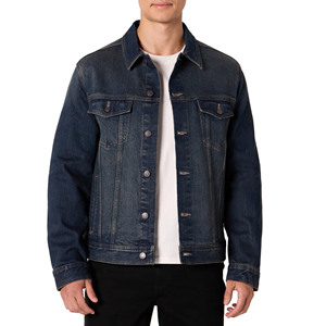 Men <b>Denim</b> <b>Jacket</b> Full Sleeve Washed Jeans Button-Up Coat Vintage Streetwear Slim Fit Windproof Front Logo OEM Wholesale - Product Image 6
