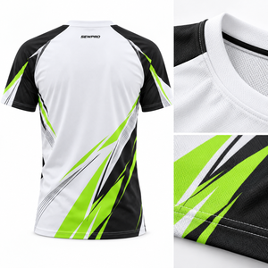 เสื้อยืดวิ่ง SEWPRO แบบสปอร์ต แห้งเร็ว พิมพ์ลายแบบ Sublimation ผลิตตามสั่ง 95% โพลีเอสเตอร์ 5% สแปนเด็กซ์ 130-140 GSM เสื้อสำหรับออกกำลังกาย - Product Image 2