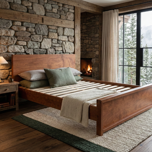 Modern Queen Size Solid Wood <b>Pine</b> Bedroom <b>Bed</b> with 12-Month Warranty - Product Image 3