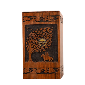 Handcrafted life tree human urn & Natural Wood Cremation Urn Blue Epoxy Ashes <b>Box</b> Artistic Funeral <b>Memorial</b> <b>Keepsake</b> by AYAANS - Product Image 3