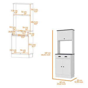 Dispensa da cucina bianca e nera a 2 ante - Product Image 6