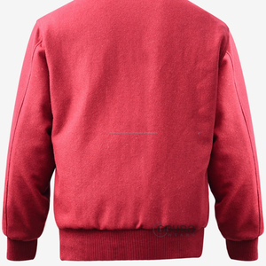 Veste Letterman unisexe rouge vintage en laine brodée de chenille personnalisée OEM vente en gros vêtements de ville baseball et collège - Product Image 6