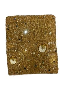 ผ้าลูกไม้แต่งงานลายดอกไม้ประดับคริสตัล ทำมืออย่างหรูหราจากผ้าสแปนเด็กซ์/ไนลอน พร้อมชายครุย  รักษ์โลก สไตล์ดั้งเดิม  ขั้นต่ำ 5 หลา - Product Image 2