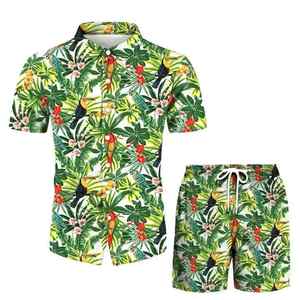 Ensemble léger pour homme GENERSA SPORTS : T-shirt à manches courtes en velours côtelé noir uni à col ras du cou et short à taille élastique - Product Image 1