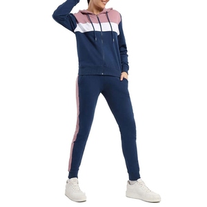 Ensemble de survêtements tendance 2026 pour femmes et unisexe, coupe-vent à capuche, color block, respirant, en polyester léger, idéal pour le sport estival - Product Image 1