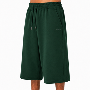New Arrival Custom 100% Cotton <b>Baggy</b> Solid Mid Waist Breathable Heavyweight Fleece Jogger <b>Shorts</b> <b>Mens</b> Plus Size OEM - Product Image 5